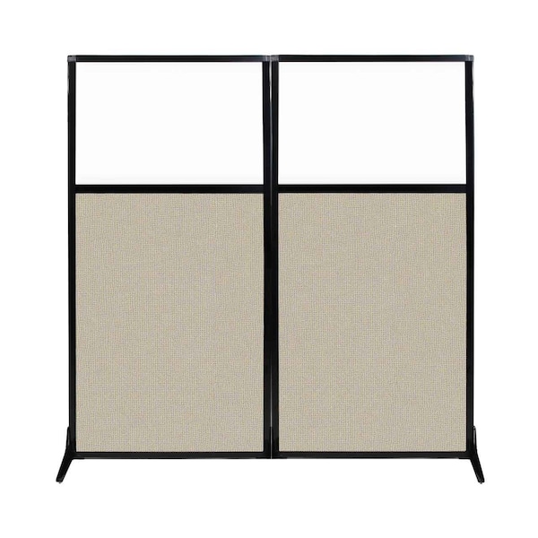 Work Station Screen 66" x 70" Sand Fabric With Clear Window